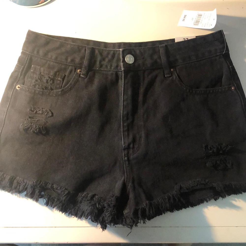 Black jean shorts pac sun